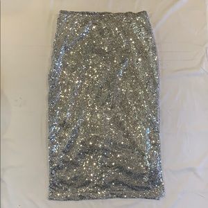 Silver sparkle skirt